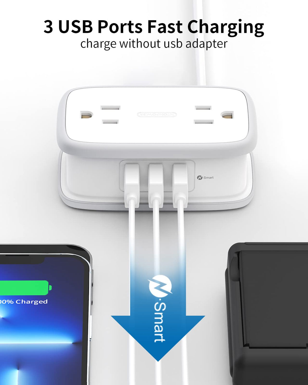 NTONPOWER side profile revealing low-profile shape for tight spaces