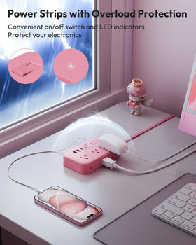 NTONPOWER six widely spaced outlets layout accommodating bulky adapters safely