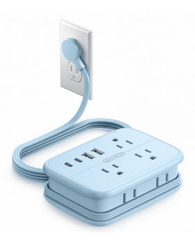 NTONPOWER travel power strip with six outlets and USB ports for versatile charging.