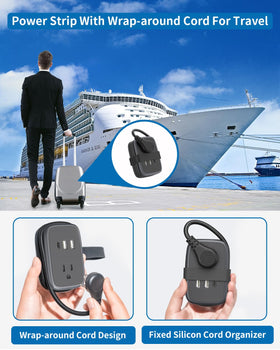 NTONPOWER cruise-friendly travel power strip design for tight spaces