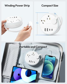 NTONPOWER travel power strip cruise-ready design without surge protection for cruise lines