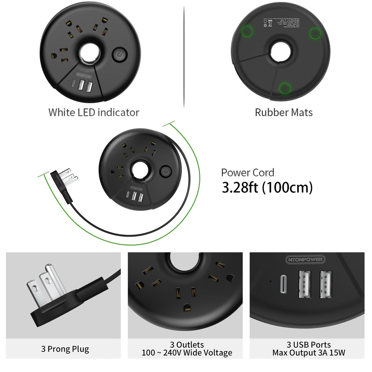 NTONPOWER travel setup shows how to connect devices in tight spaces.