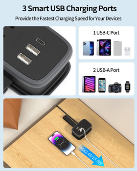 NTONPOWER travel power strip portable cord for travel flexibility
