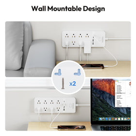NTONPOWER secured under desk to free desktop space and organize cables