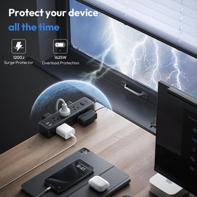 NTONPOWER closeup of USB-A and USB-C ports for fast convenient charging