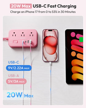 NTONPOWER USB-C 20W port detail for fast charging compatible phones quickly