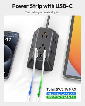 NTONPOWER USB ports close-up including USB‑C for fast efficient device charging
