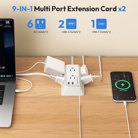 NTONPOWER USB ports detail USB‑A and USB‑C visible for fast device charging