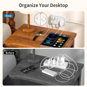 NTONPOWER wall-mount design keeps cords organized and out of sight.
