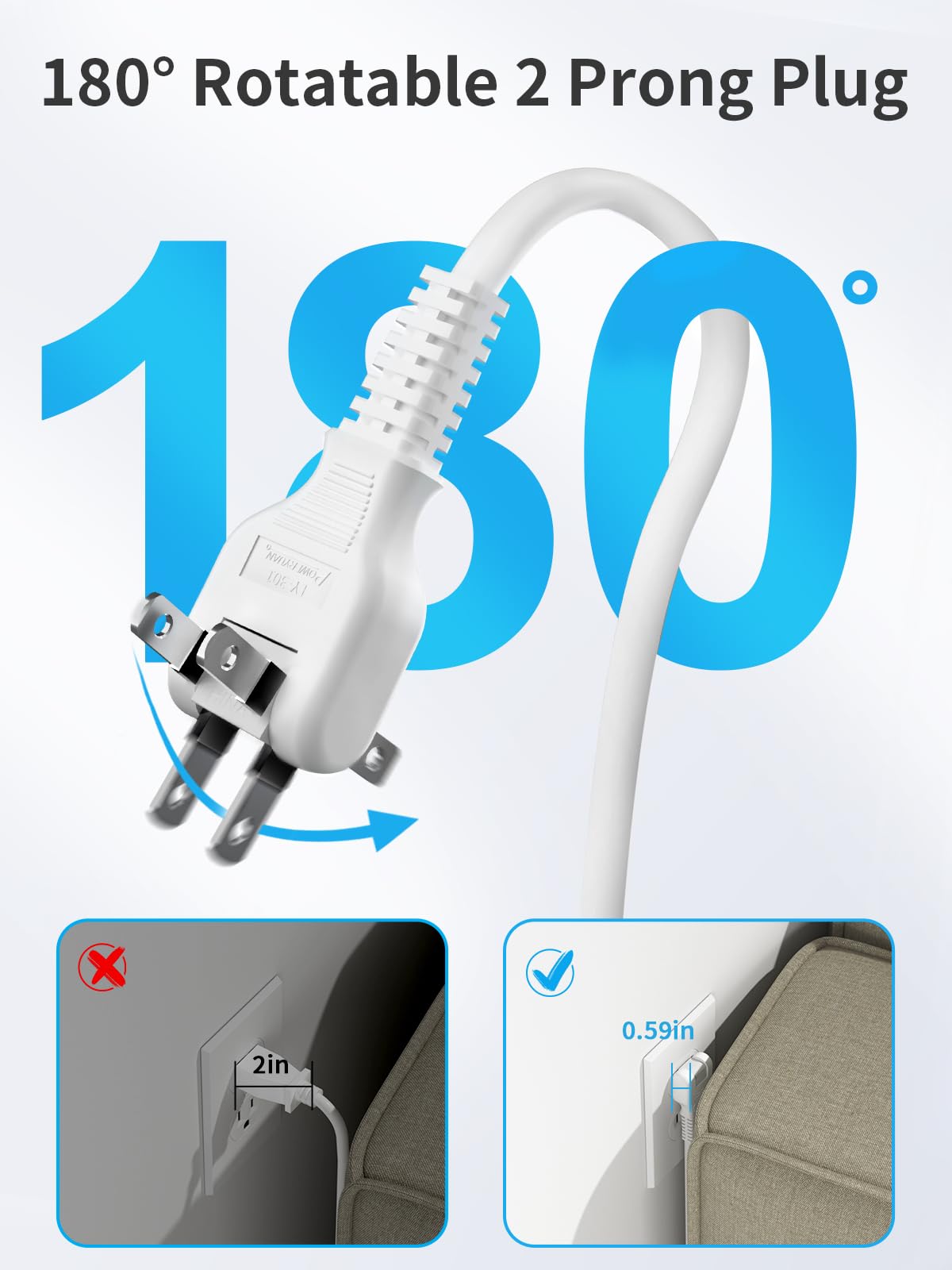 NTONPOWER wall-mount extension cord keeps desks tidy and wires organized
