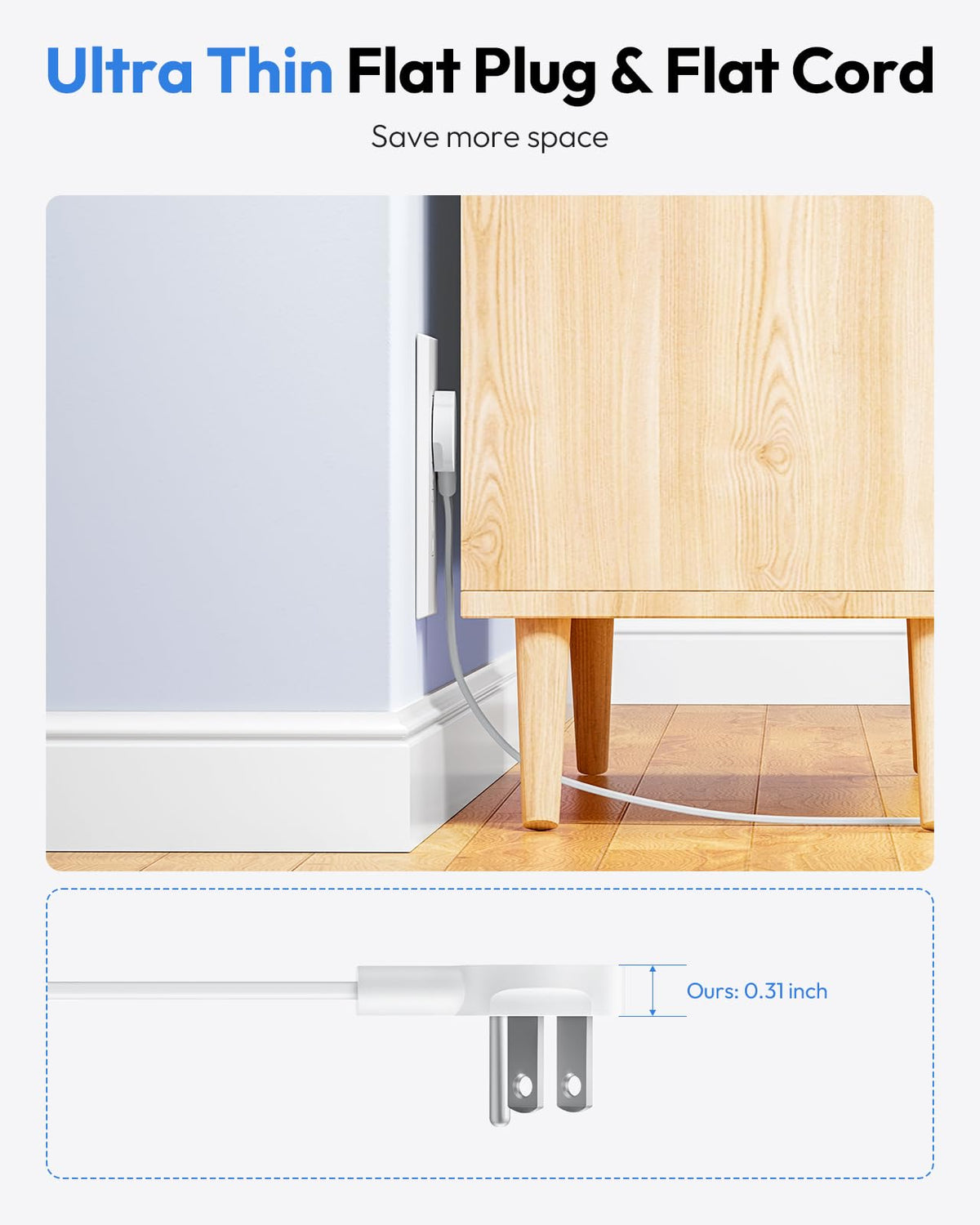 NTONPOWER mounting holes enable wall or bedside installation for space-saving organization.