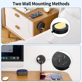 NTONPOWER wall-mount power strip with back mounting holes