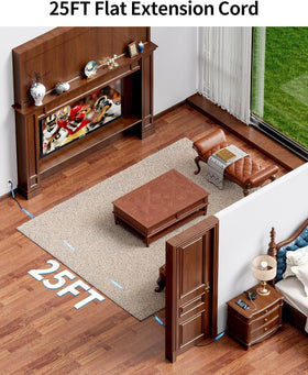 NTONPOWER wall-mountable power strip with adhesive back for easy, drill-free mounting