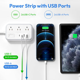 NTONPOWER wide-spaced outlets fit bulky plugs without blocking others.
