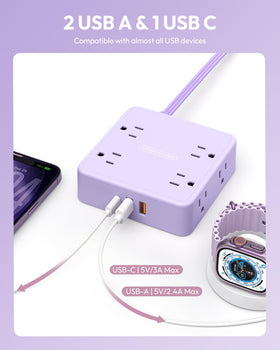 NTONPOWER wide-space outlets fit bulky chargers without crowding.