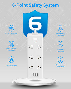 NTONPOWER wide-spaced outlets prevent crowding of adjacent sockets