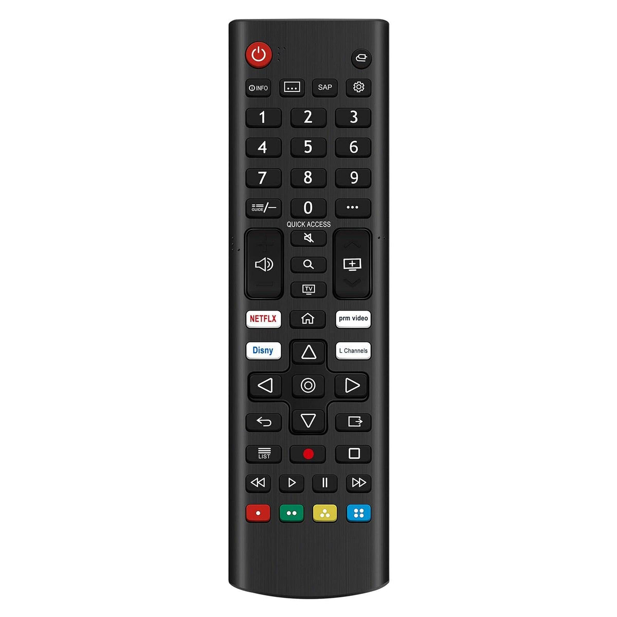 NTQinParts LG remote for 50UQ7070ZUE, front view, ready to use after battery install
