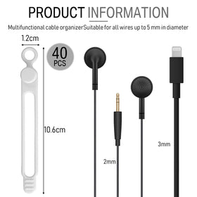 Nuanchu adjustable silicone cable tie, fits various cables at home or office.