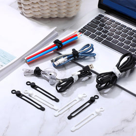 Nuanchu cable organizer strap buckle, adjustable length for different devices.