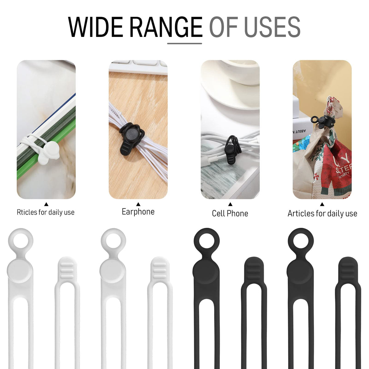 Nuanchu flexible cable straps prevent tangling and fraying.