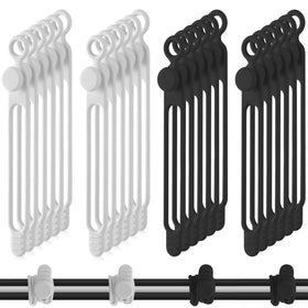 Nuanchu silicone cable ties 40pc black white, keeps charging cords neatly organized.