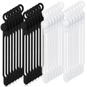 Nuanchu silicone cable ties 40-piece pack in black and translucent for tidy cables