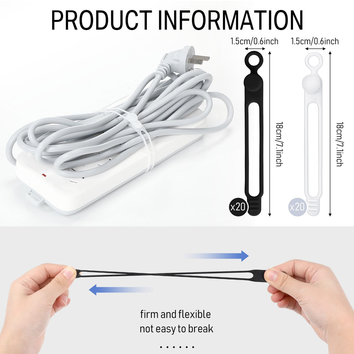 Nuanchu adjustable buckle on silicone ties enables quick length customization