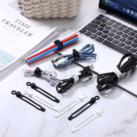 Nuanchu 40-pack silicone cable ties in color for quick cable management.