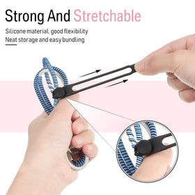 Nuanchu silicone cable ties—versatile organizer for power, HDMI, and USB cables.