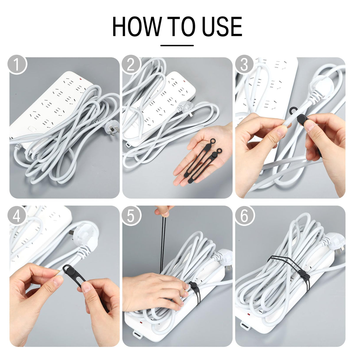 Nuanchu cable ties organizing varied cables at home or office for neat wiring