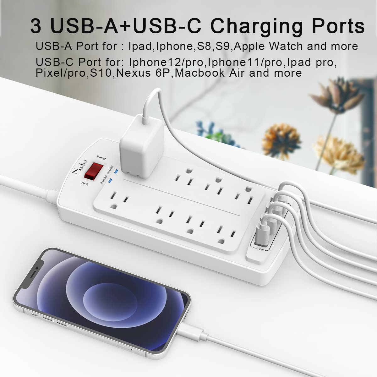 Nuetsa flat plug detail showing low-profile design for tight spaces