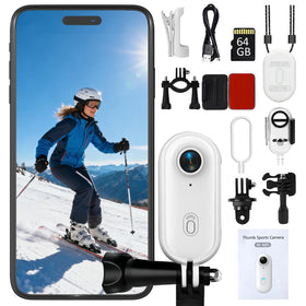 NUISK 4K mini thumb action camera front view ideal for pocket filming on the go.
