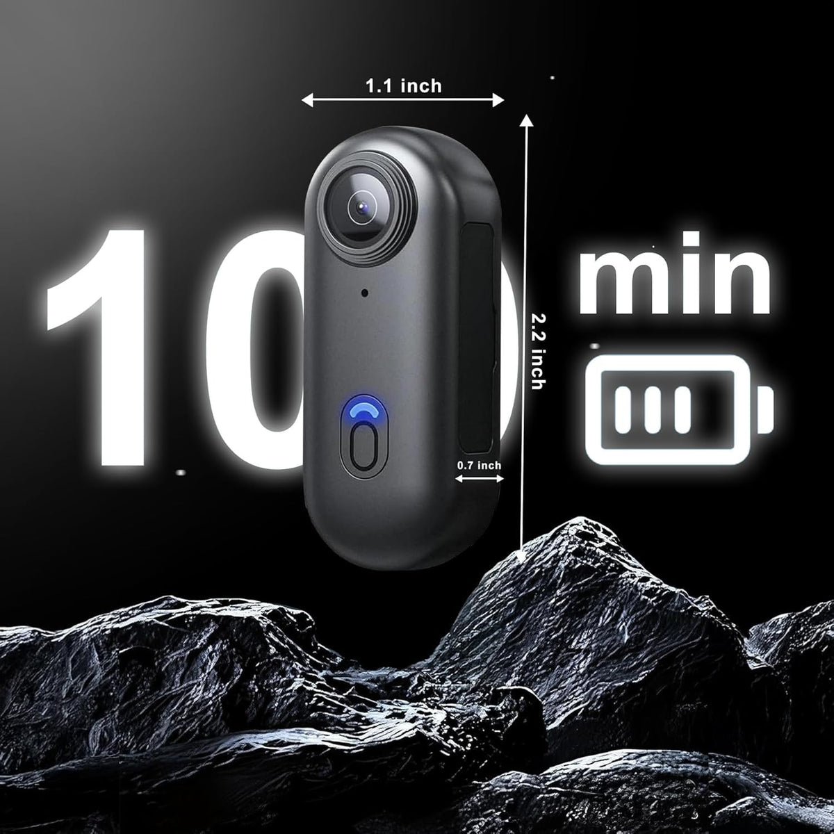 NUISK 4K mini thumb camera safety lanyard adds secure neck mounting.