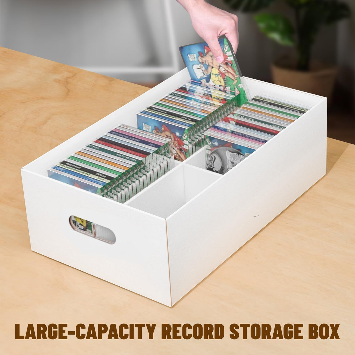 NUMINA boxes stacked to show space-saving vertical storage benefit