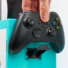 Numskull Fortnite headphone holder top keeps headset within easy reach.