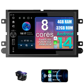 Nunoo 8-core radio on Ford F-150 dashboard with CarPlay readiness.