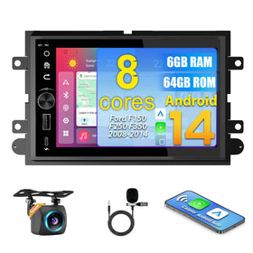 Nunoo 8-core Android 14 car radio front view with powerful performance for Ford F-150