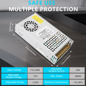 Wall-mount brackets on NUOWEIDE power supply for easy installation