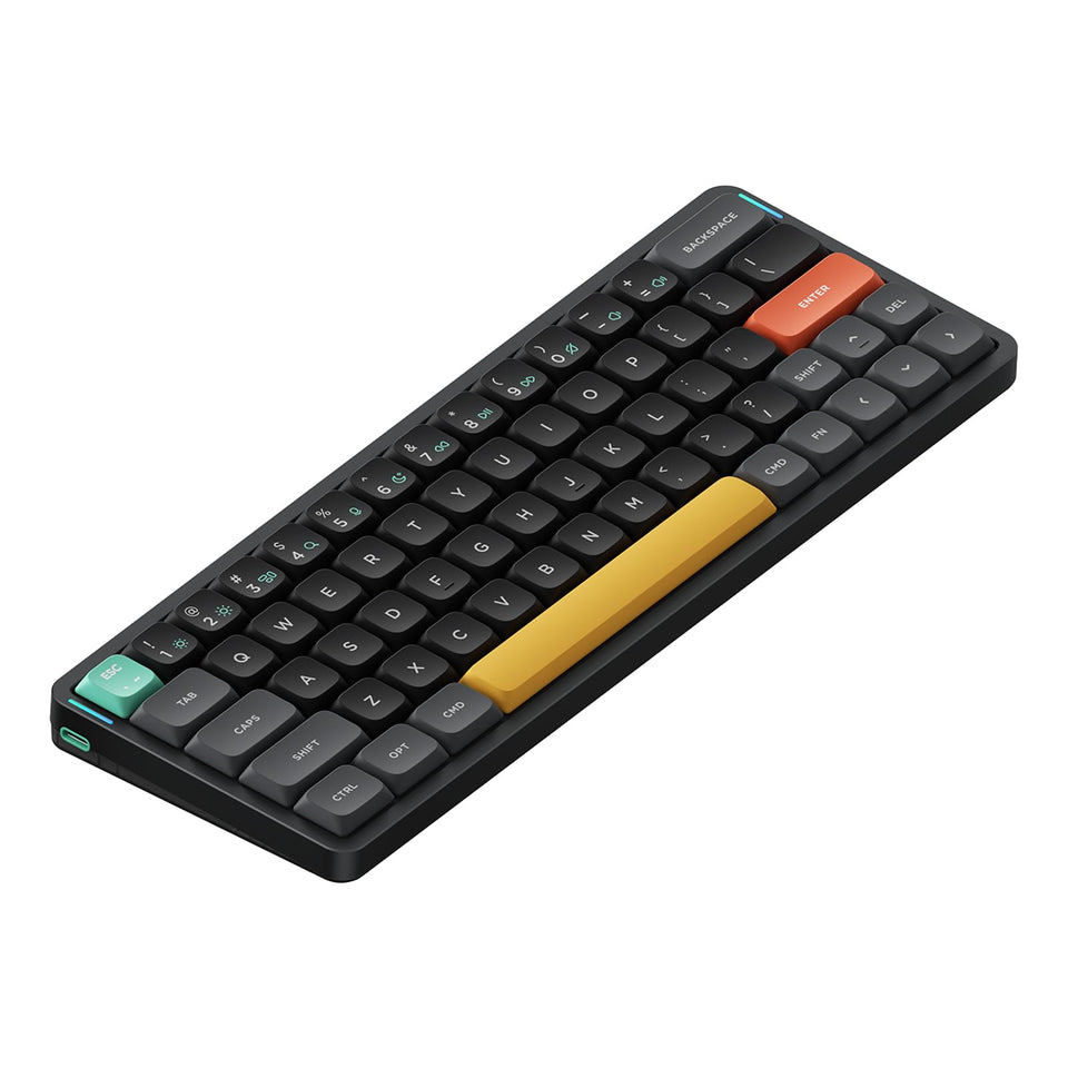 Nuphy Air60 V2 top view shows compact travel-ready keyboard design