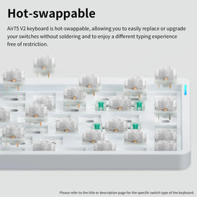 Nuphy Air75 V2 supports 2.4G and USB‑C wired modes for reliable connections.