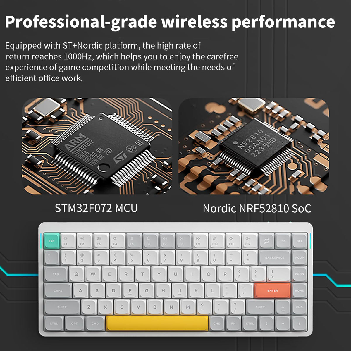 Nuphy Air75 V2 RGB backlight with dynamic effects enhances ambiance