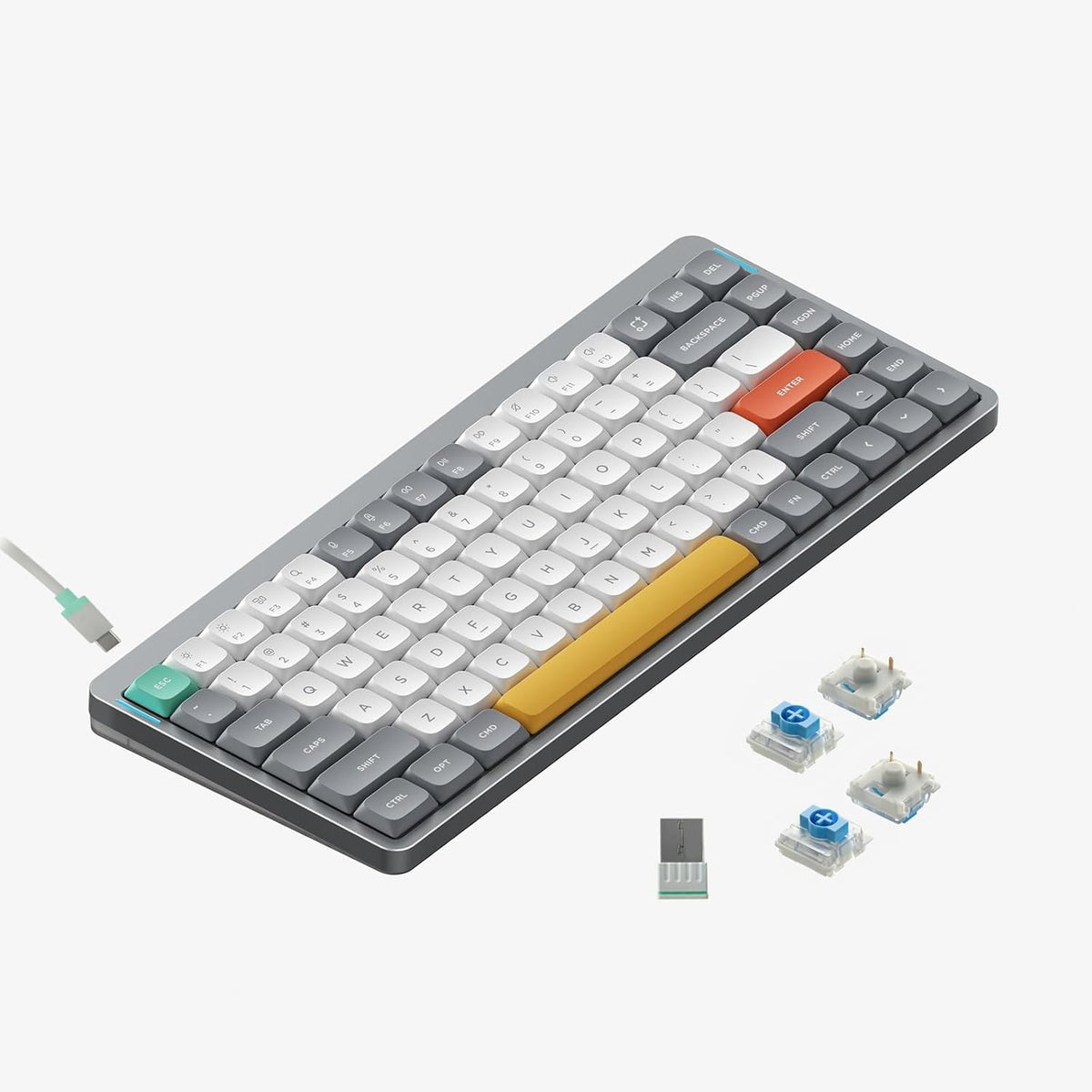 Nuphy Air75 V2 translucent bottom shell highlights craftsmanship for a premium desk look.