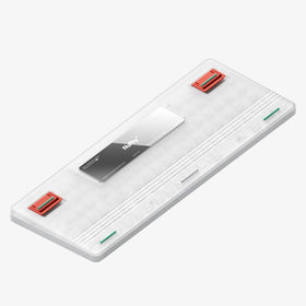 Nuphy Air96 V2 side profile shows compact chassis for desk-friendly setup.