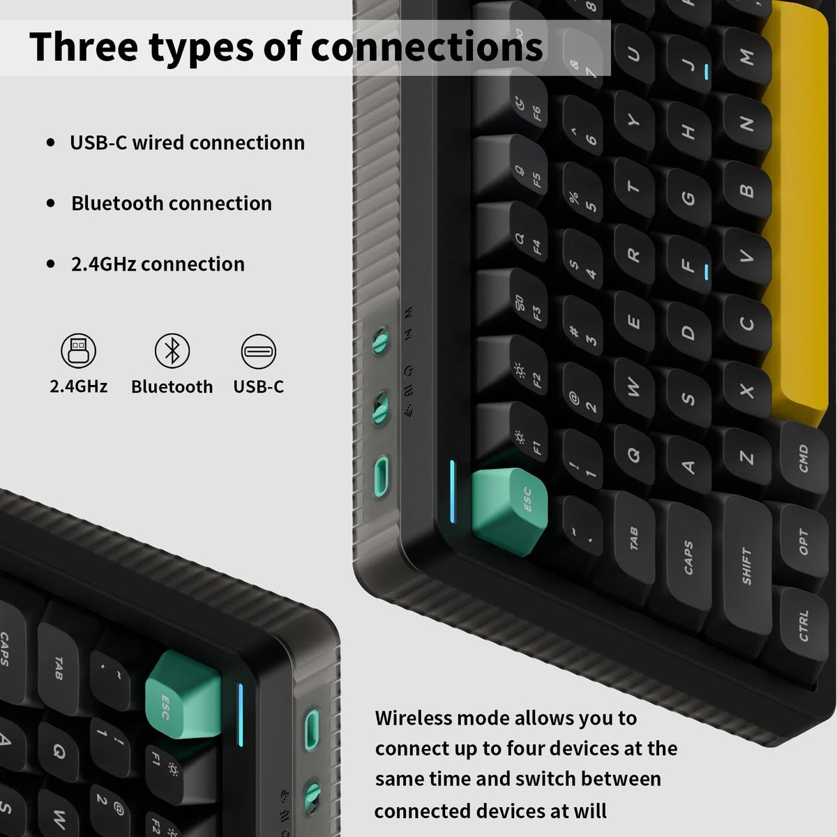 Nuphy Halo75V2 supports multi-device Bluetooth setup for seamless transitions.