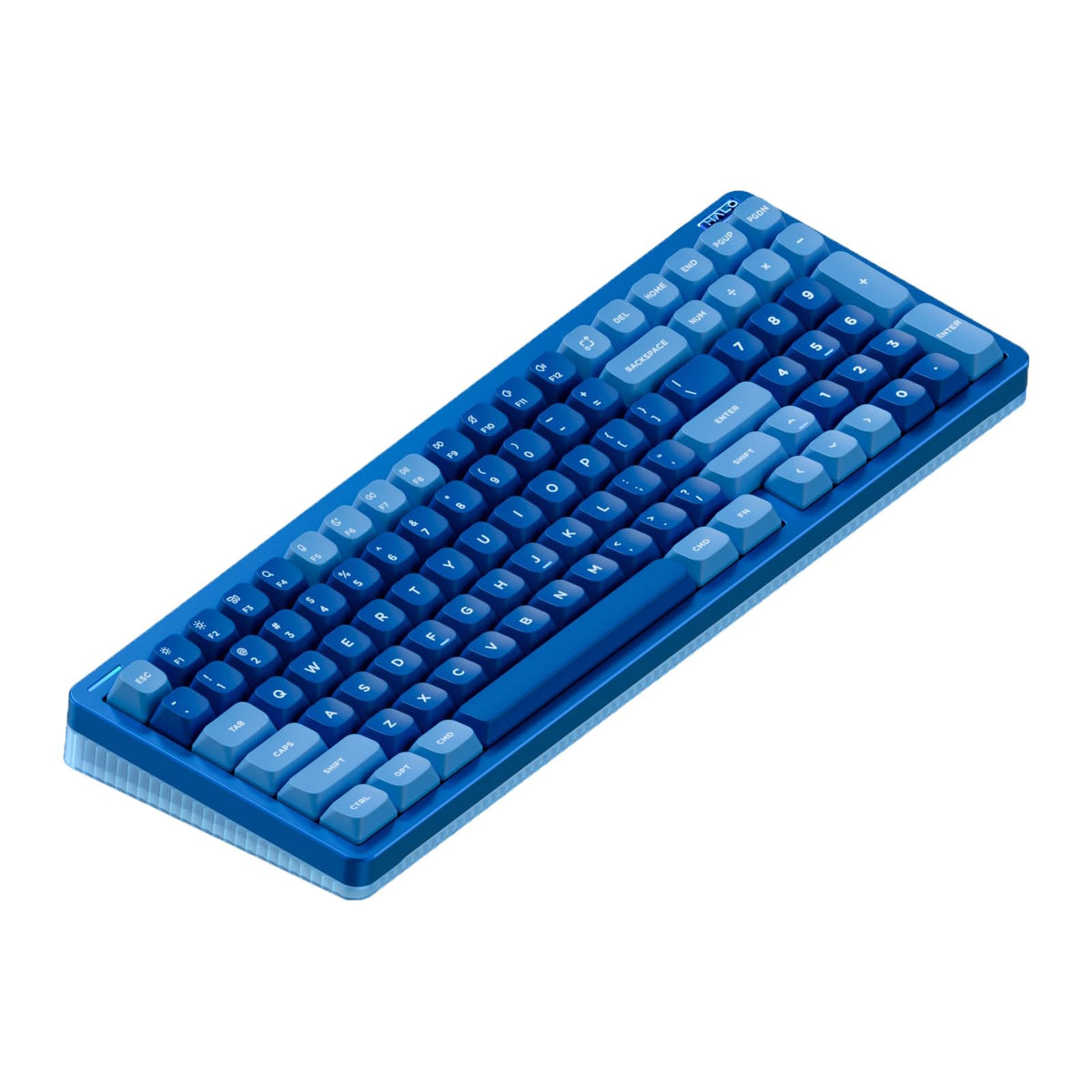 Nuphy Halo96 V2 keyboard front view showing compact 96% layout with RGB glow