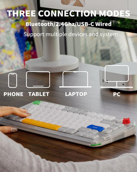nuphy Kick75 gasket mount foam to soften keystrokes and reduce noise.