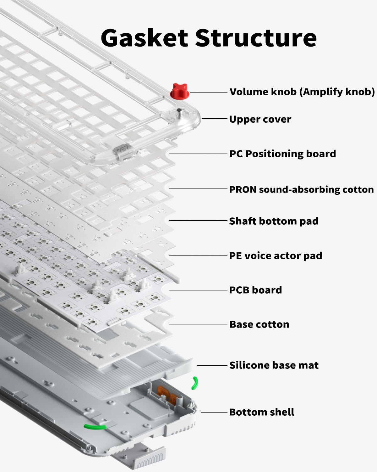 nuphy Kick75 hot-swappable brown nano switch for easy switch changes without soldering.