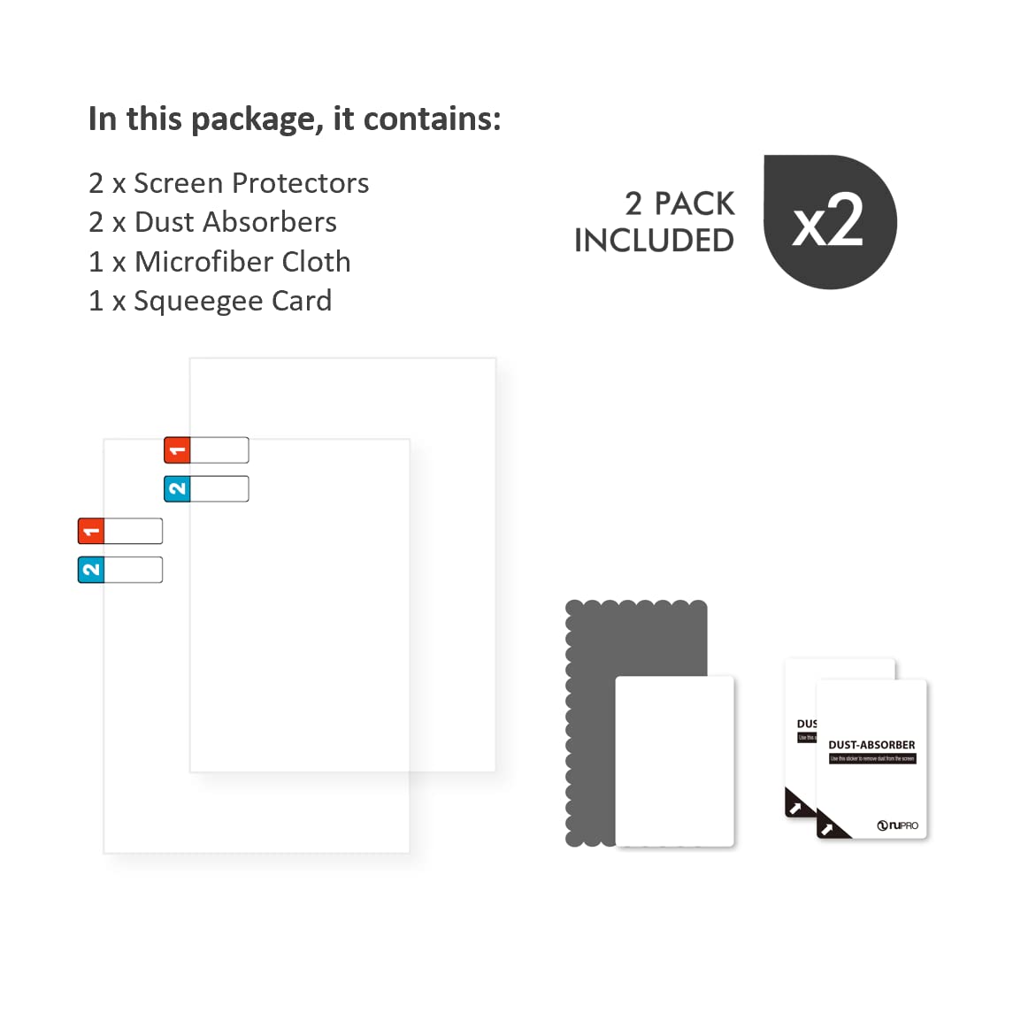 Nupro applicator card included for precise alignment during installation