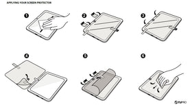 NuPro Clear Screen Protector kit includes cleaning cloth and applicator card for easy setup