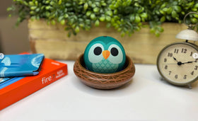 Easy interaction with Echo Dot Kids using the Nupro Owl Nest Stand
